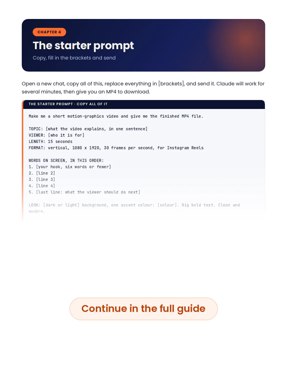 The starter prompt, ready to copy